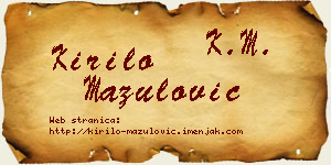 Kirilo Mazulović vizit kartica